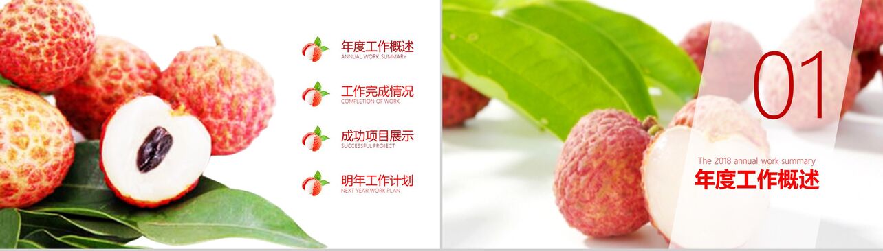 水果荔枝产品宣传工作总结PPT模板