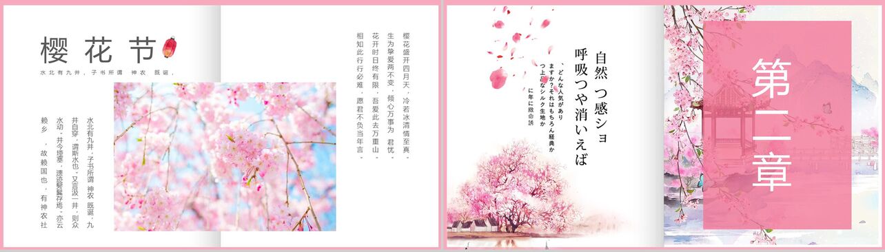 与最爱的人一起享受浪漫美丽樱花活动策划PPT模板