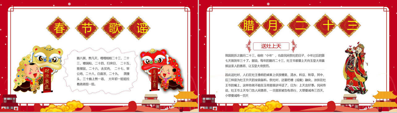 春节习俗文化团聚团圆PPT模板
