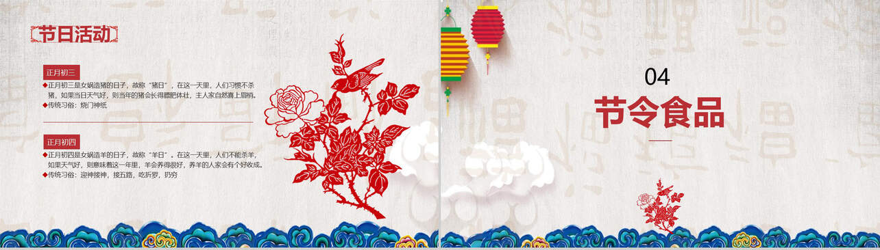 春节习俗传统文化节日PPT模板