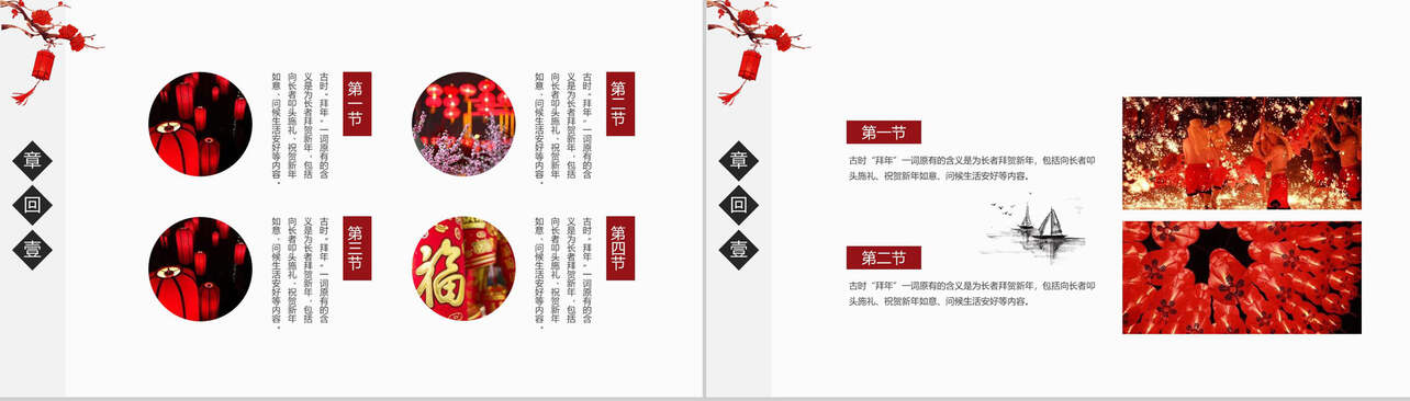 中国传统过年习俗介绍PPT模板