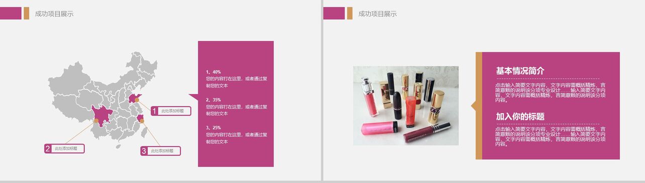 化妆美容行业商务总结工作计划PPT模版