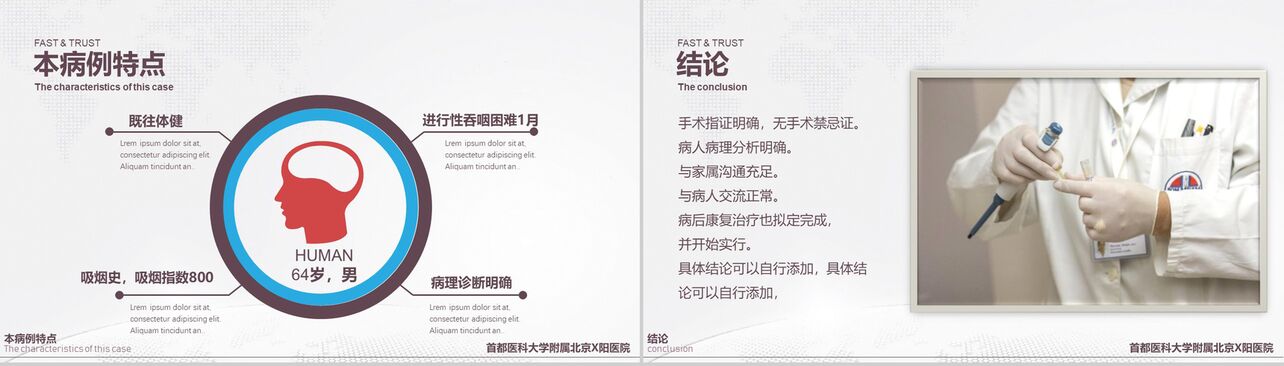 首都医科大学附属北京X医院病例汇报PPT模板