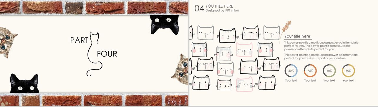 简约创意猫咪主题商业计划书PPT模板
