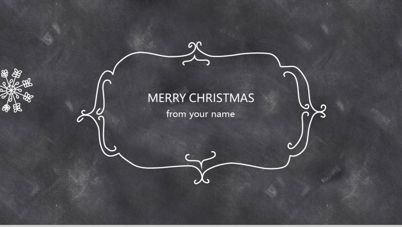 极简线条黑板风动画圣诞快乐活动策划PPT模板