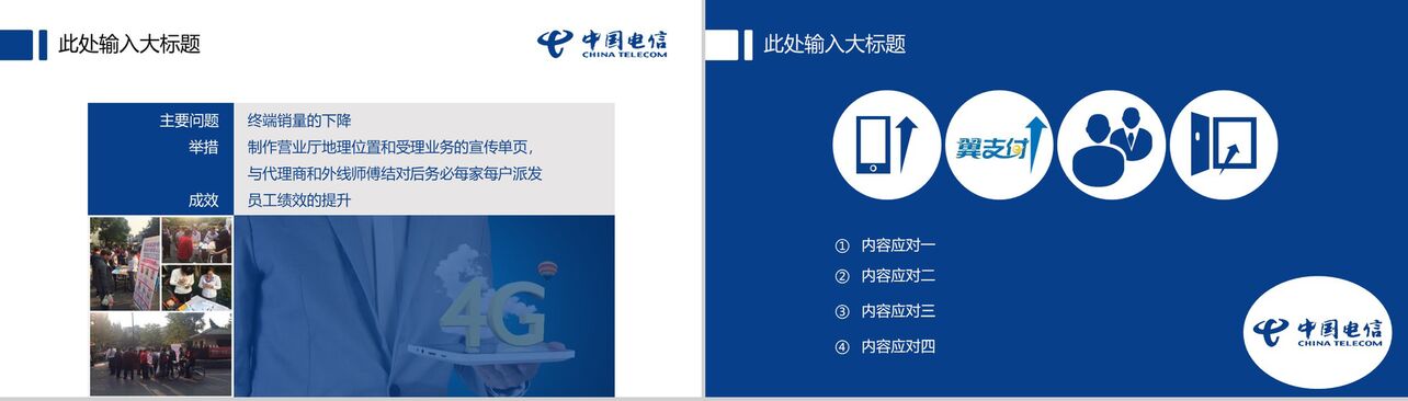 中国电信创建成果汇报材料工作报告PPT模板