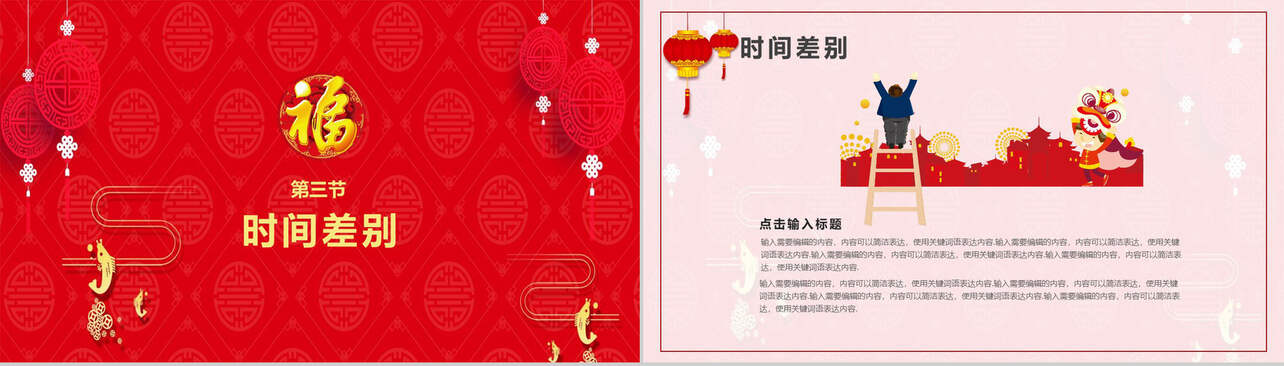 新年春节习俗文化宣传PPT模板