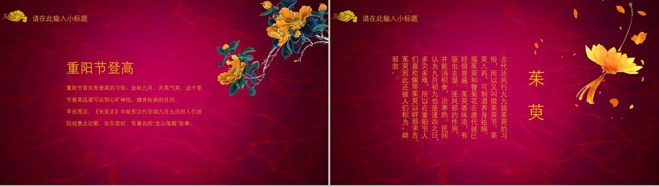 红色大气重阳节民族风俗节日宣传介绍PPT模板