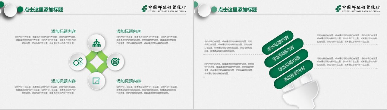 中国邮政储蓄银行工作总结报告PPT模板