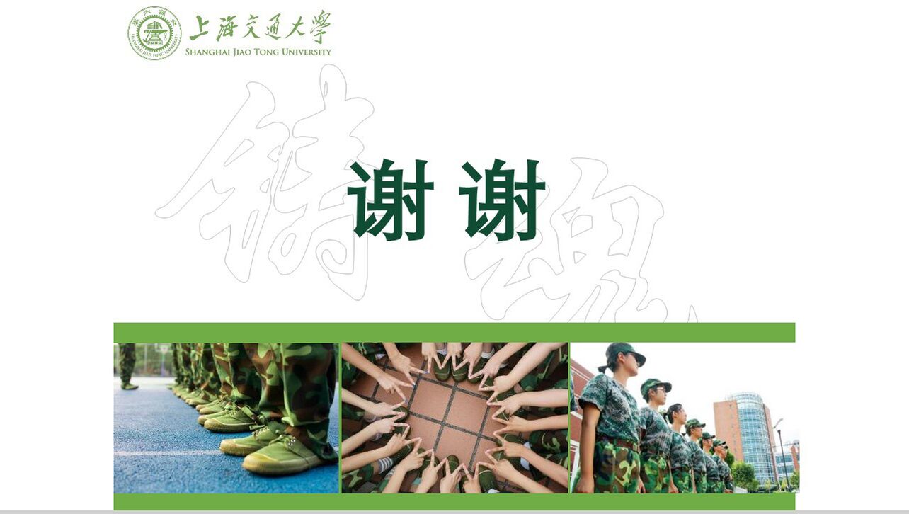 新生军训上海交通大学20XX级军训团整体工作汇报PPT模板
