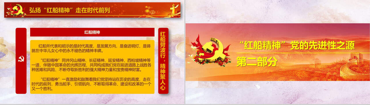 中国梦之红船精神弘扬的PPT模板