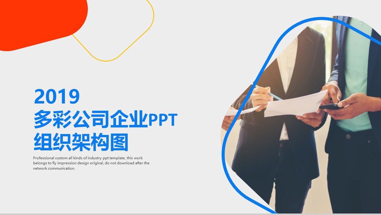 2019多彩公司企业组织架构PPT模板