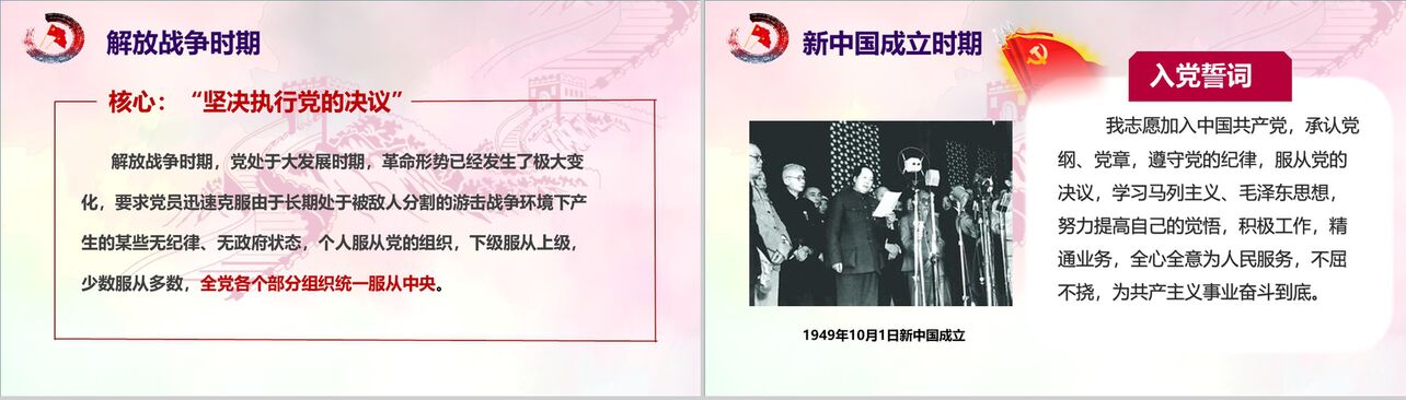 中国共产党入党誓词的历史改革PPT模板