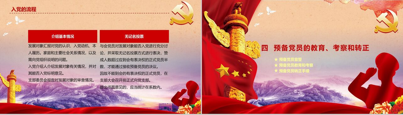 中国共产党党员发展入党流程培训PPT模板