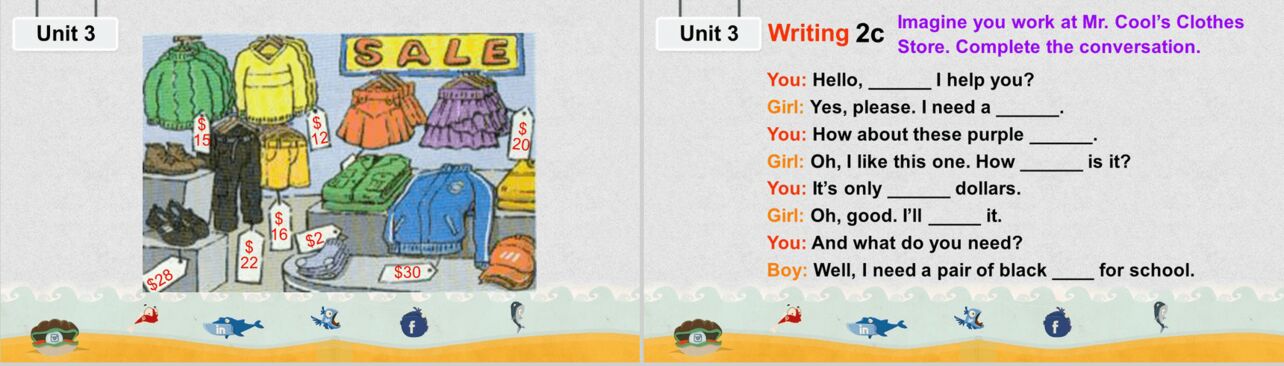 个性可爱卡通儿童英语教育培训课件PPT模板