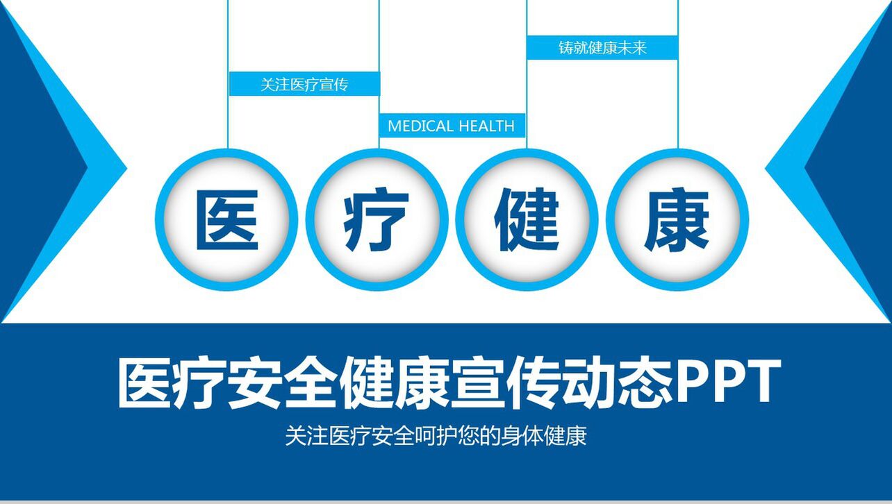 蓝色大气医疗安全健康宣传动态PPT模板