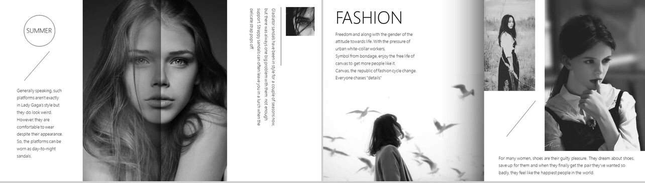 201X时尚品牌宣传相册杂志风工作报告PPT模板