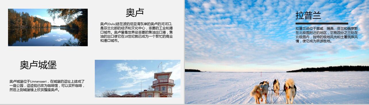 浪漫唯美芬兰极光之旅旅行摄影旅行日记相册纪念PPT模板