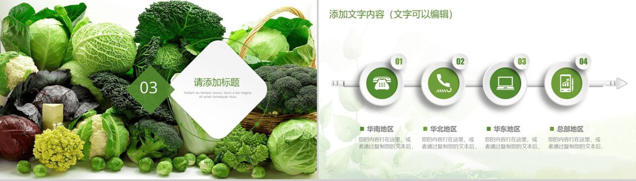 绿色天然农产品蔬菜食品健康安全PPT模板