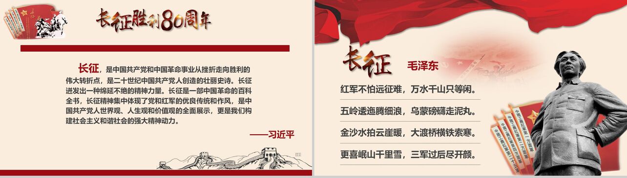 纪念中国工农红色长征胜利80周年PPT模板