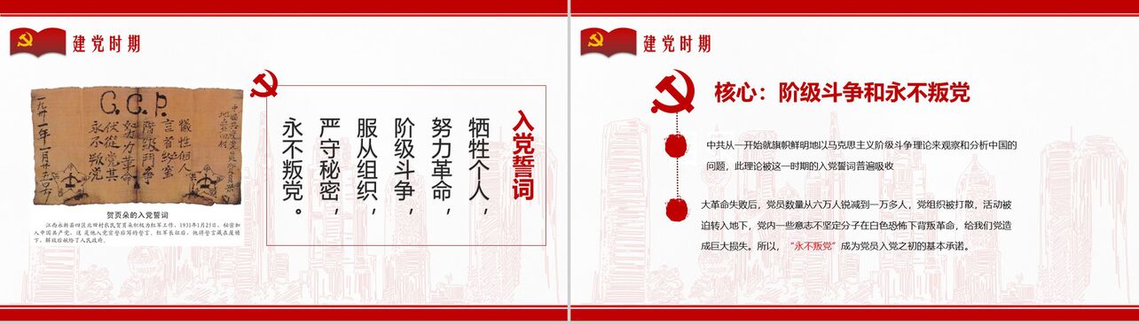 中国共产党入党誓词的历史沿革PPT模板