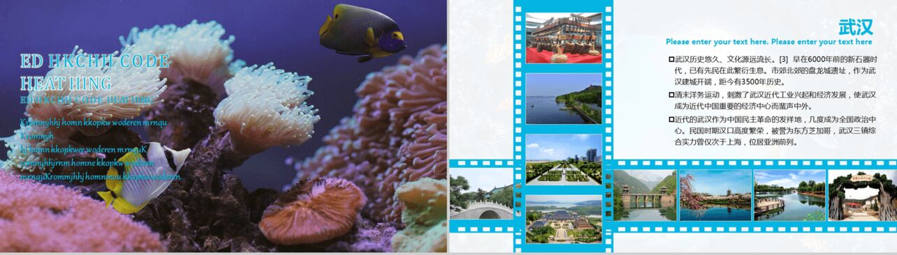 海底世界暑假去哪儿度假旅行相册日记ppt模板