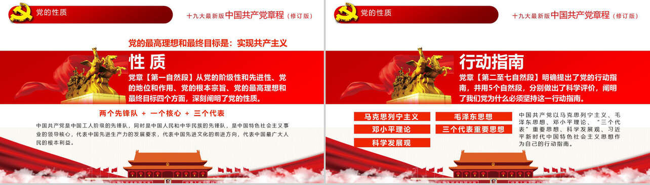 中国共产党章程全方位解读十九大审议通过PPT模板