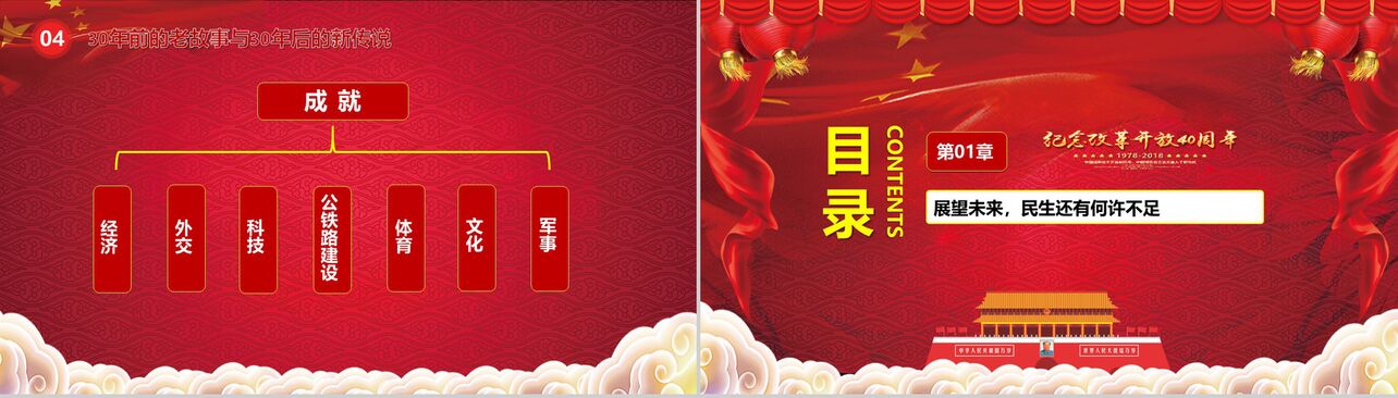 中国特色社会主义纪念改革开放40周年PPT模板