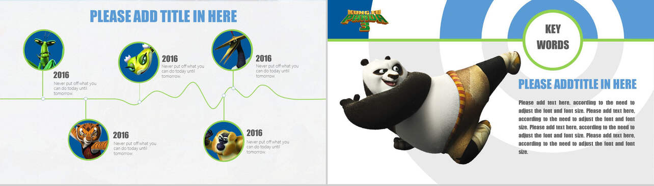 功夫熊猫主题工作汇报产品发布PPT模板