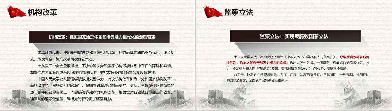 聚焦中国两会政府工作报告全文解读PPT模板