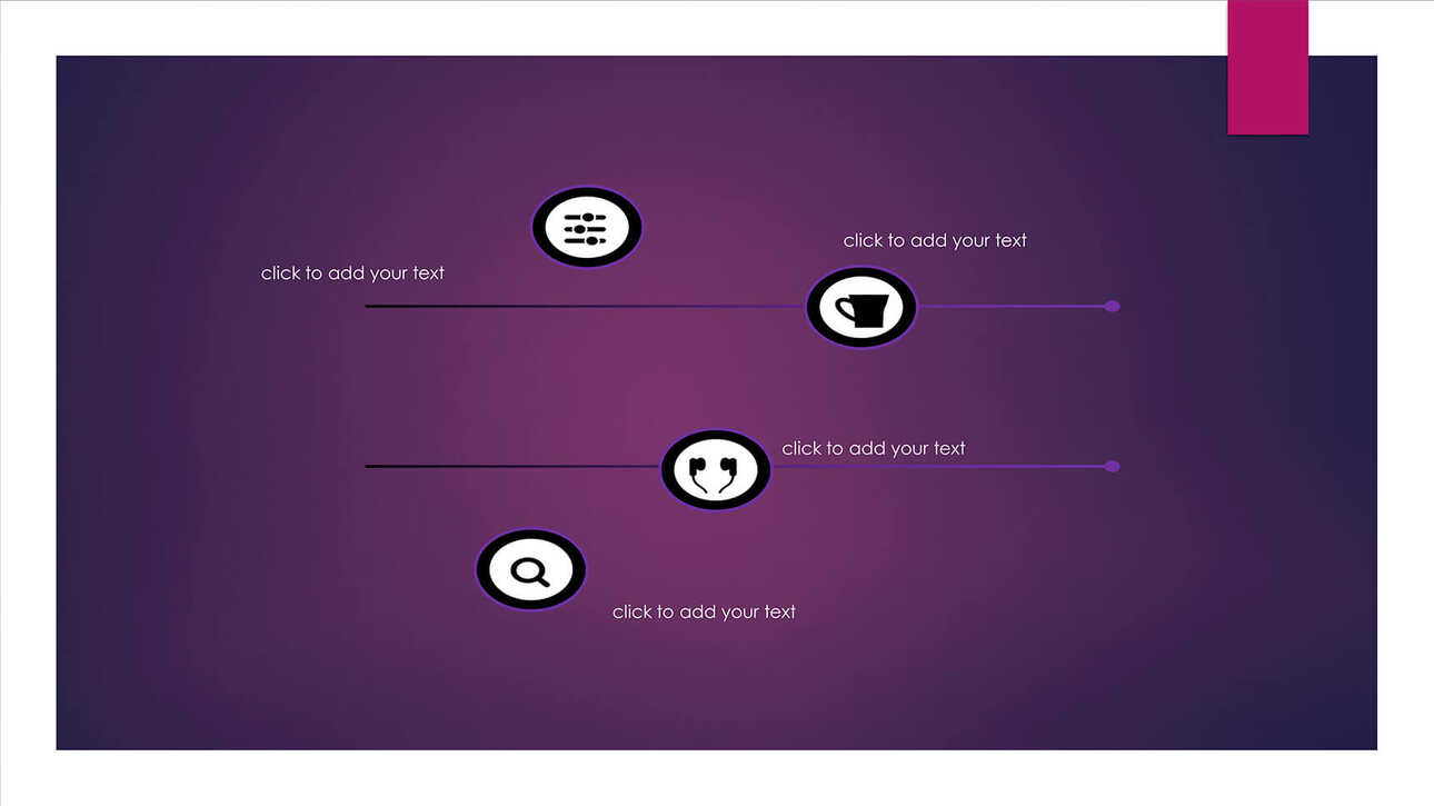 紫色说明实用流程图PPT图表