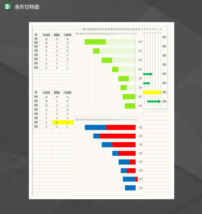 条形甘特图Excel表格制作模板