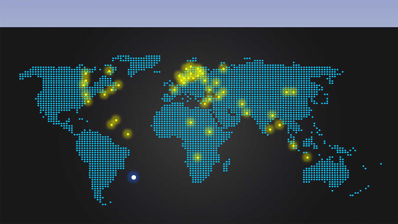 荧光创意世界地图PPT图表原创模板精选
