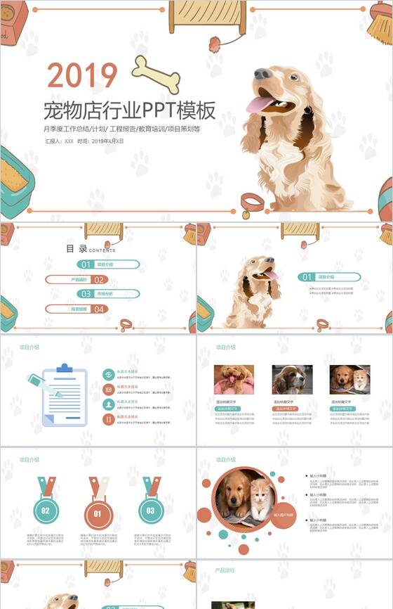宠物店行业报告项目策划PPT模板16设计网精选