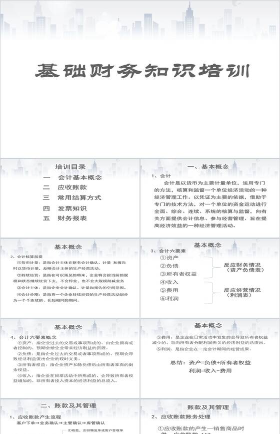 白色简约基础财务知识培训PPT模板素材中国网精选