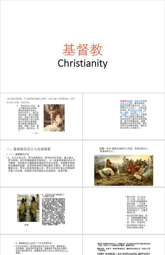 白色简约动态基督教发展简史历程PPT模板素材中国网精选