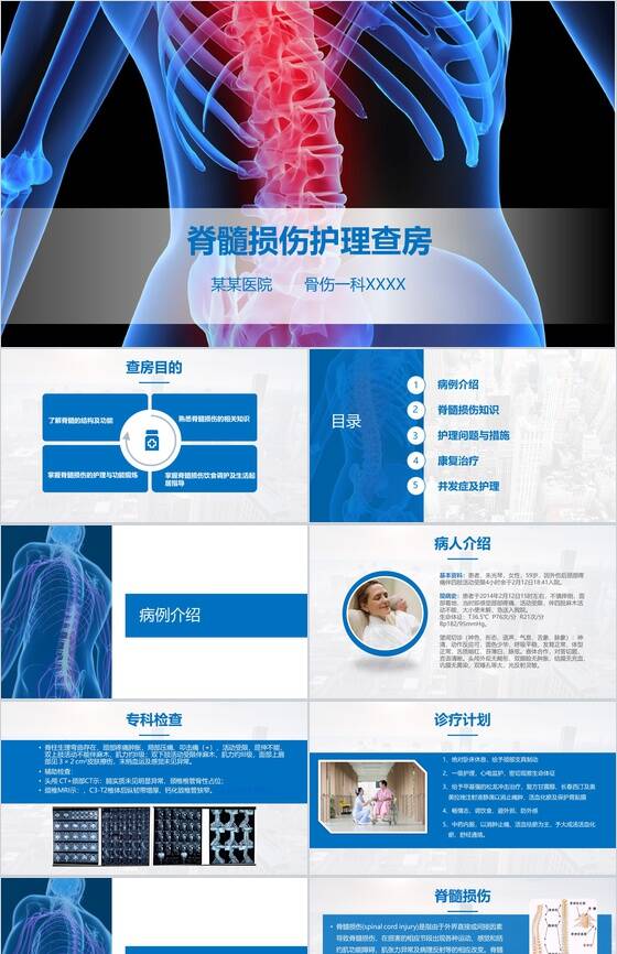 脊髓损伤的护理查房PPT模板素材中国网精选