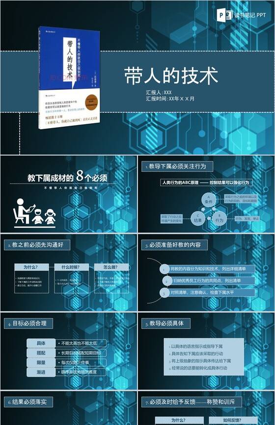 《教下属成材的八个“必须”》读书笔记PPT模板素材中国网精选