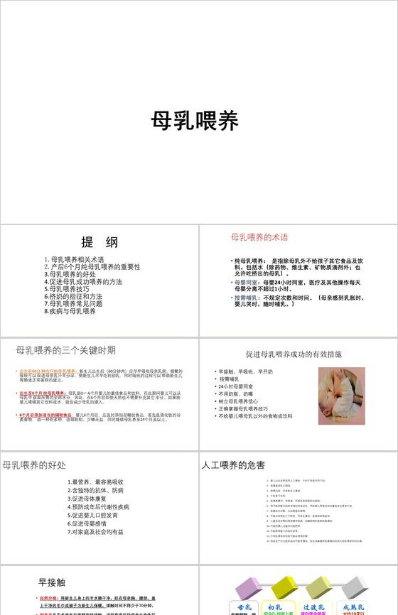 母乳喂养讲座母乳常识课堂PPT模板素材中国网精选