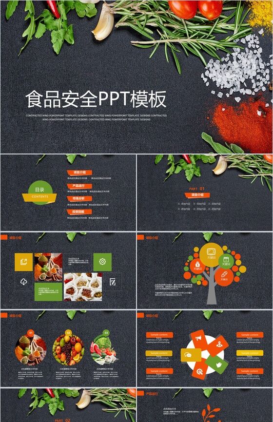 黑色实用食品安全教育宣传工作总结PPT模板16设计网精选