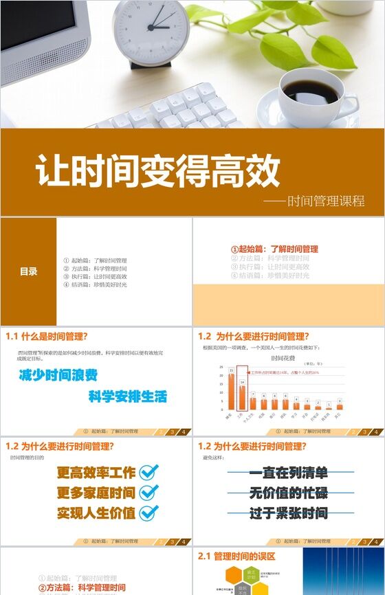 企业员工时间管理课件培训特色PPT模板素材中国网精选