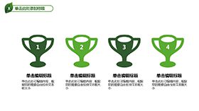 奖杯金杯并列关系PPT模板素材中国