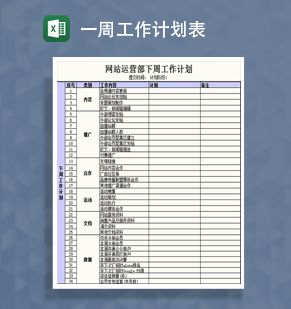 网站运营工作计划表Excel表格制作模板素材中国网精选