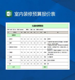 办公室装修预算表Excel表格制作模板素材中国网精选