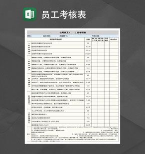 公司员工季度考核表Excel表格制作模板素材中国网精选