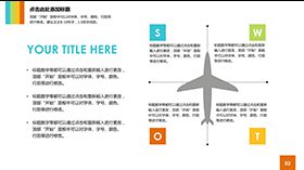 飞机样式SWOT说明PPT模板素材中国网精选