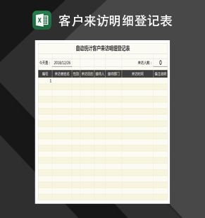 统计客户来访明细登记表Excel表格制作模板素材中国网精选
