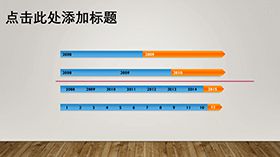 蓝橙商务公司发展时间轴图表PPT模板16素材网精选