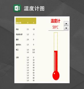 动态温度计图Excel表格制作模板素材中国网精选