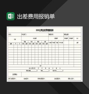 公司出差费用报销单Excel表格制作模板素材中国网精选